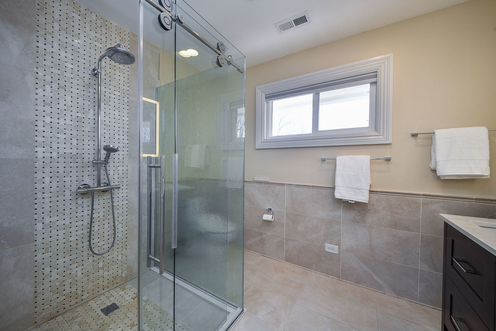 325 North Wright Street Naperville, IL 60540 - Photo 23 of 53 a bathroom with a shower and a sink