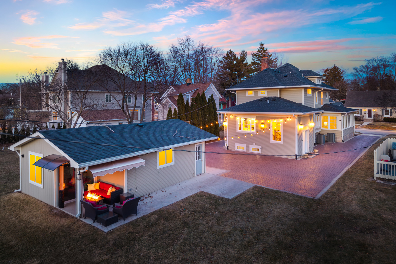 325 North Wright Street Naperville, IL 60540 - Photo 40 of 53 an aerial view of a house with a swimming pool