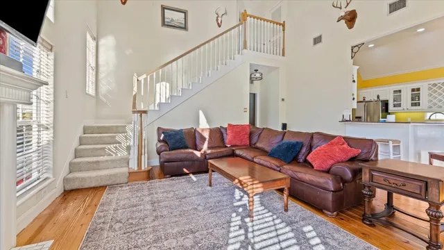 a living room with furniture