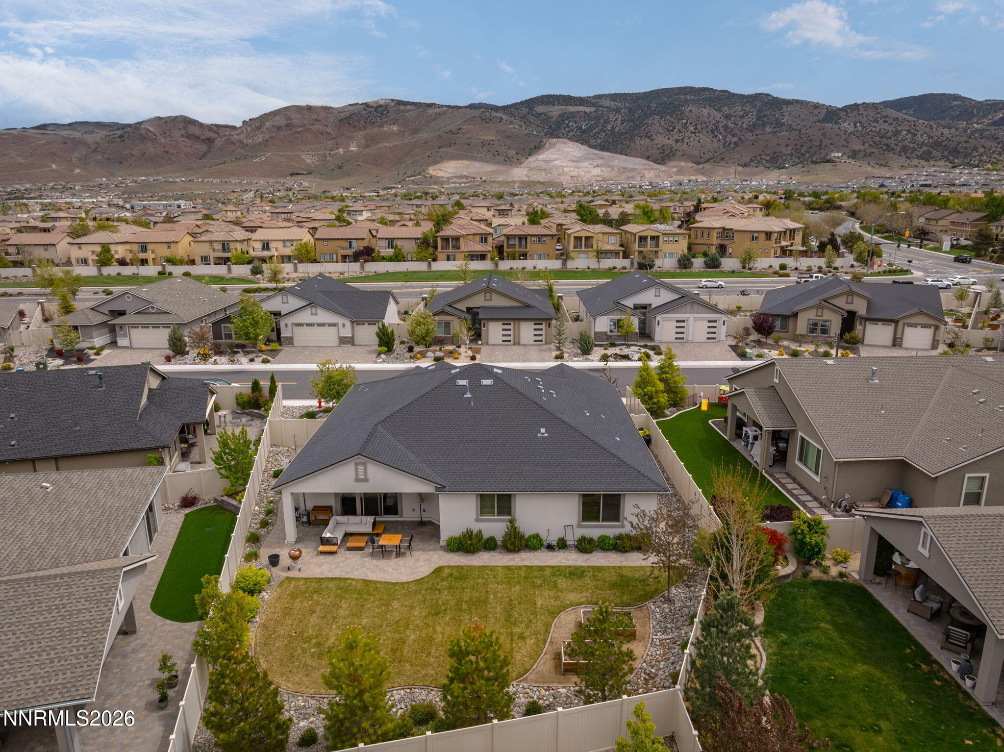 531 Riverbed Circle Reno, NV 89521 - Photo 27 of 32 an aerial view of residential houses and lake view