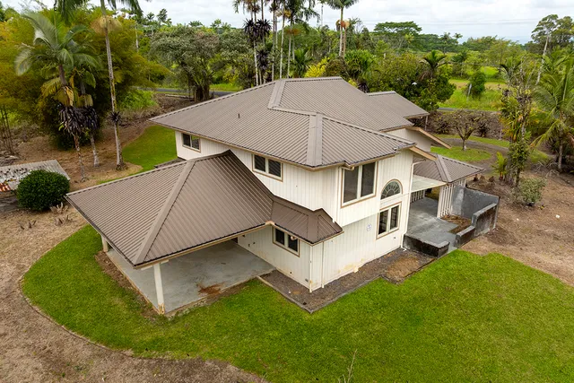 an aerial view of a house