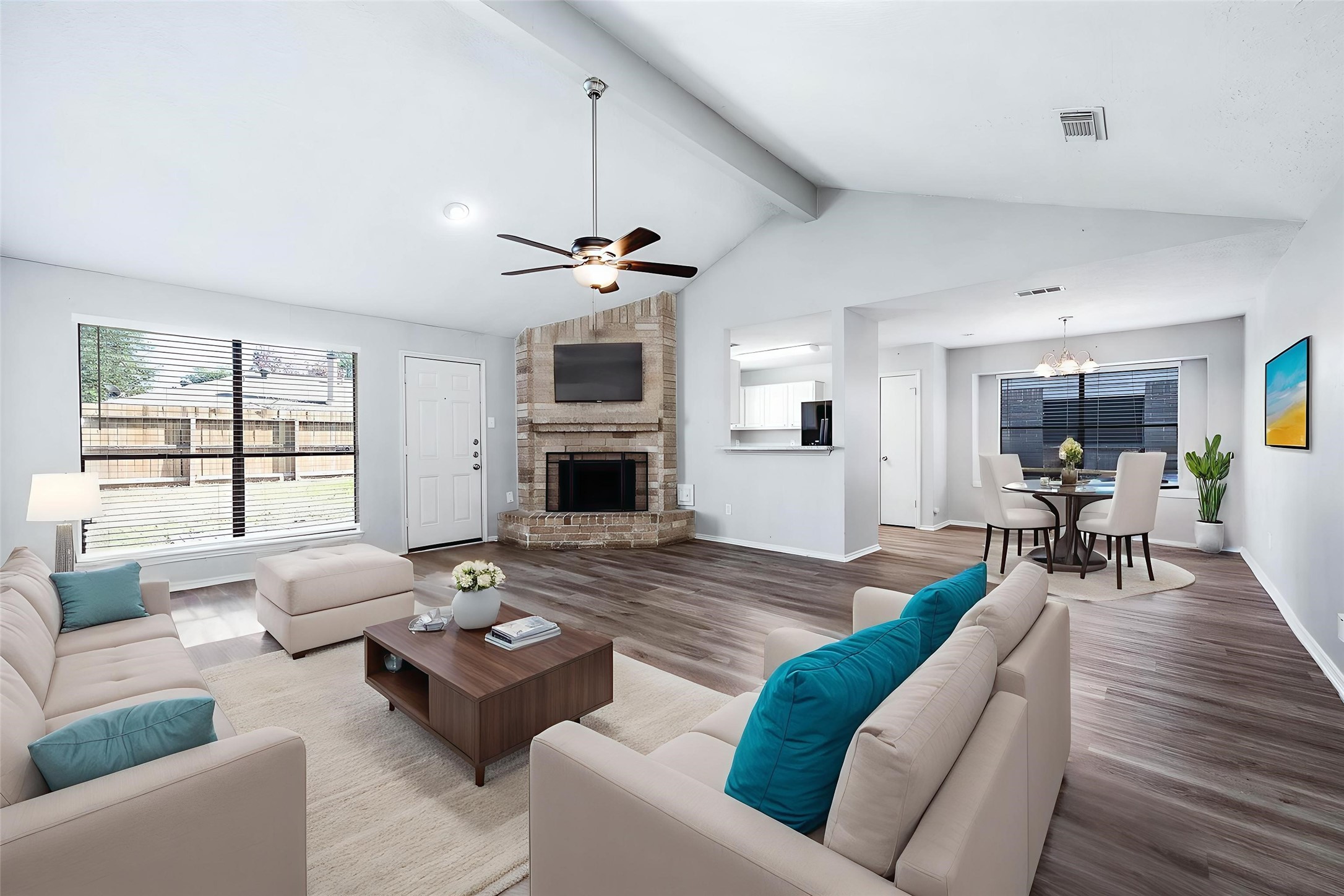 21402 Golden Dove Drive Spring, TX 77388 - Photo 2 of 29 a living room with furniture and a fireplace