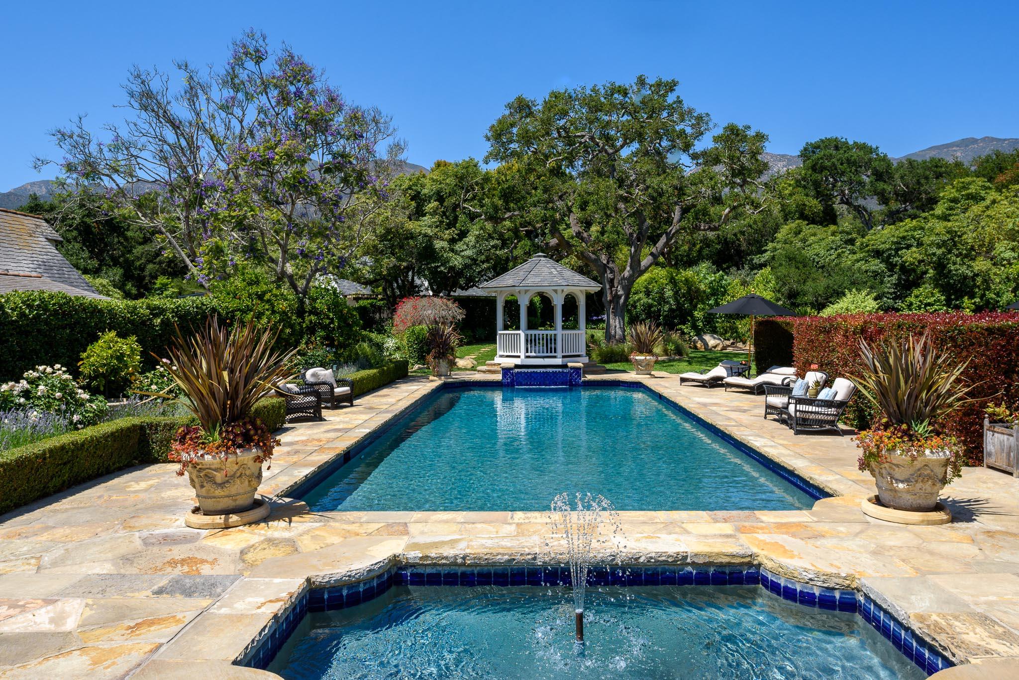 1570 East Valley Road Montecito, CA 93108 - Photo 14 of 23 a view of a swimming pool with a patio