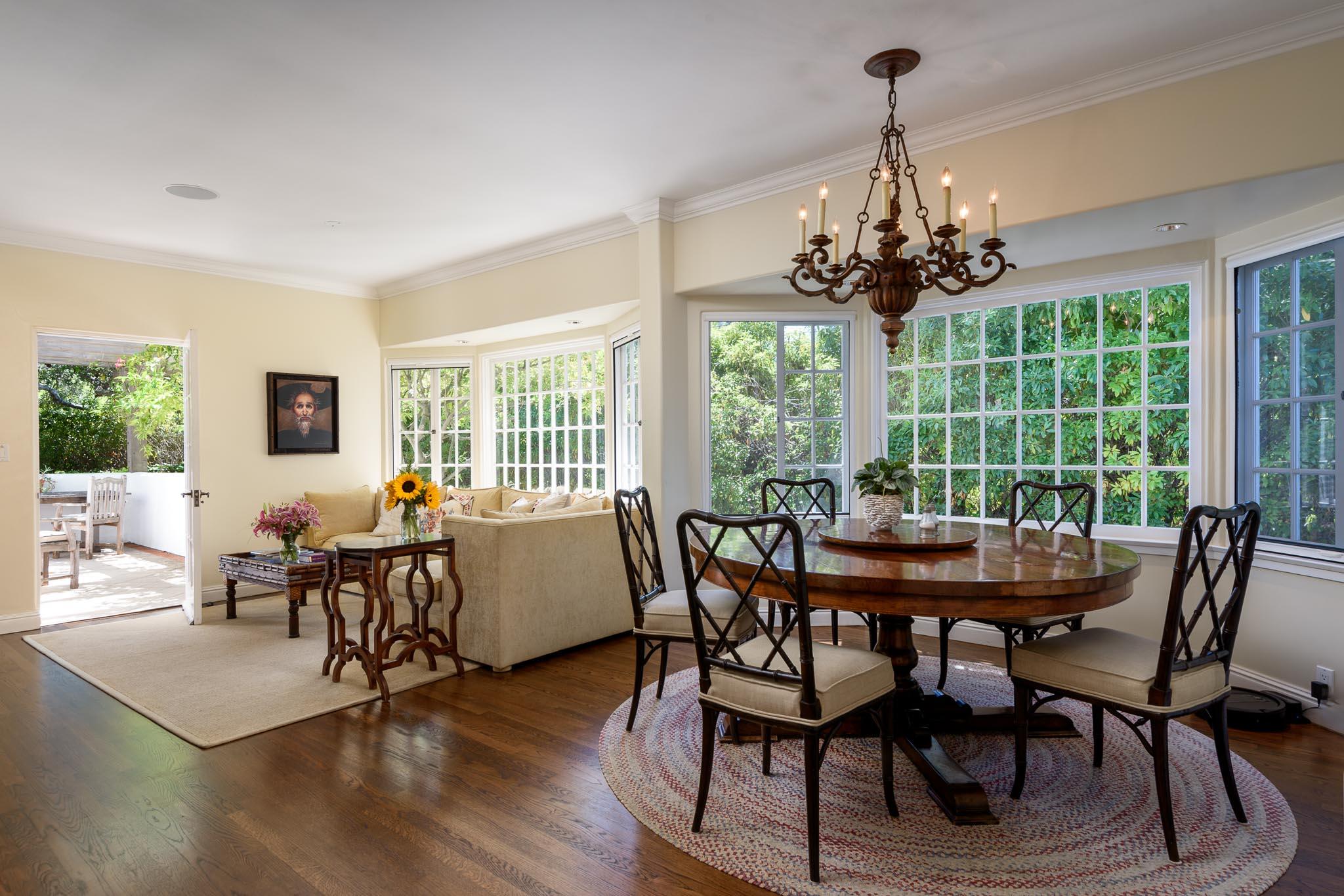 1570 East Valley Road Montecito, CA 93108 - Photo 6 of 23 a view of a dining room with furniture window and outside view