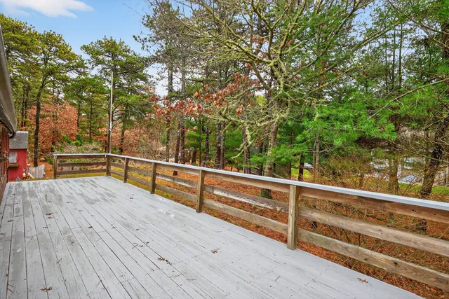 a view of outdoor space with wooden deck