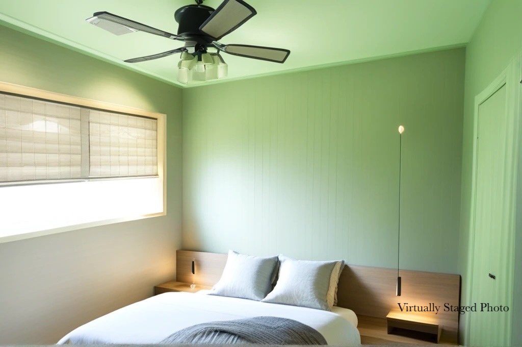 1712 Hackney Cove Austin, TX 78727 - Photo 23 of 38 a bedroom with a bed and a chandelier