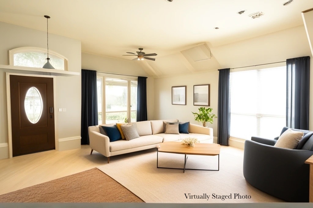 1712 Hackney Cove Austin, TX 78727 - Photo 25 of 38 a living room with furniture and a large window