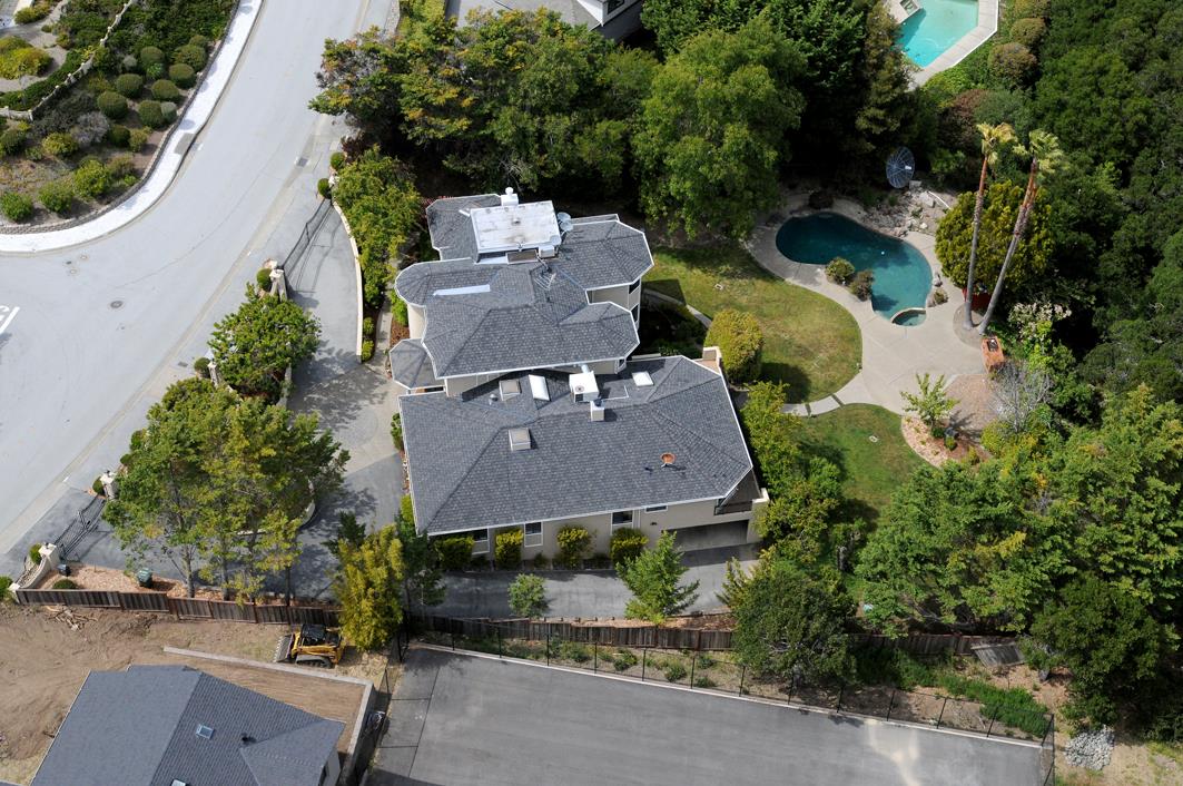760 Darrell Road Hillsborough, CA 94010 - Photo 33 of 35 an aerial view of a house with a garden