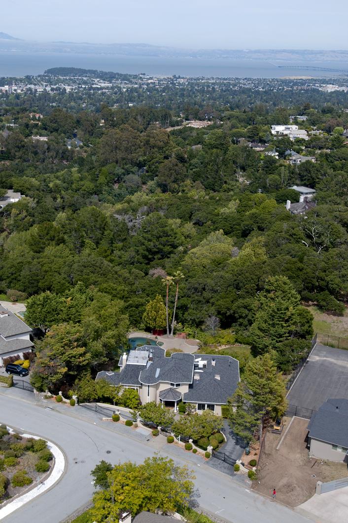 760 Darrell Road Hillsborough, CA 94010 - Photo 34 of 35 an aerial view of a house with a garden