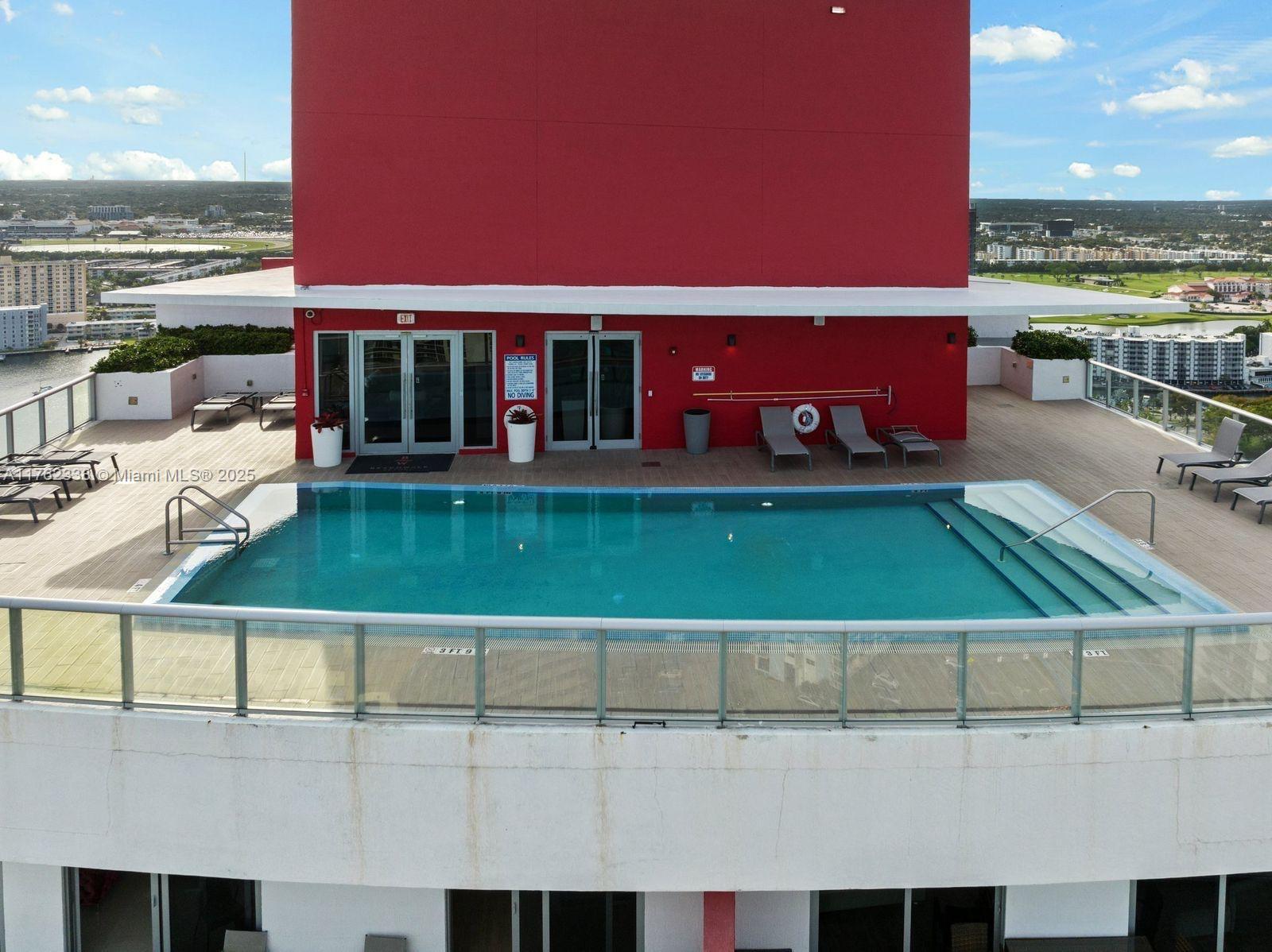 2602 East Hallandale Beach Boulevard, Unit R2703 Hallandale Beach, FL 33009 - Photo 41 of 50 a view of a balcony with city view