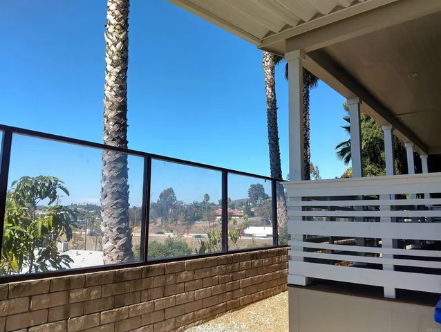 a view of a building from a window