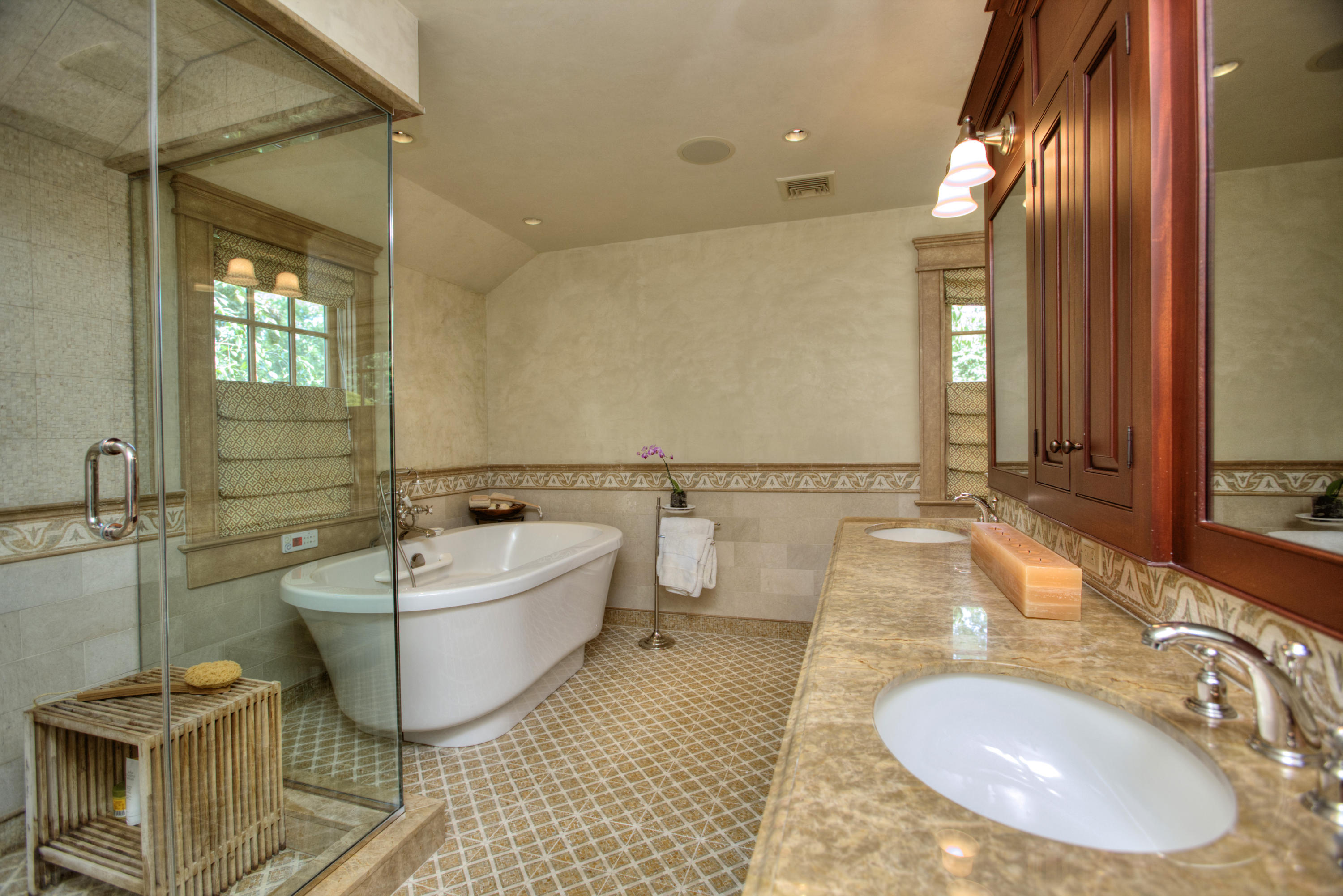 72 Ridge Acres Road Darien, CT 06820 - Photo 16 of 25 a bathroom with a granite countertop sink and a mirror