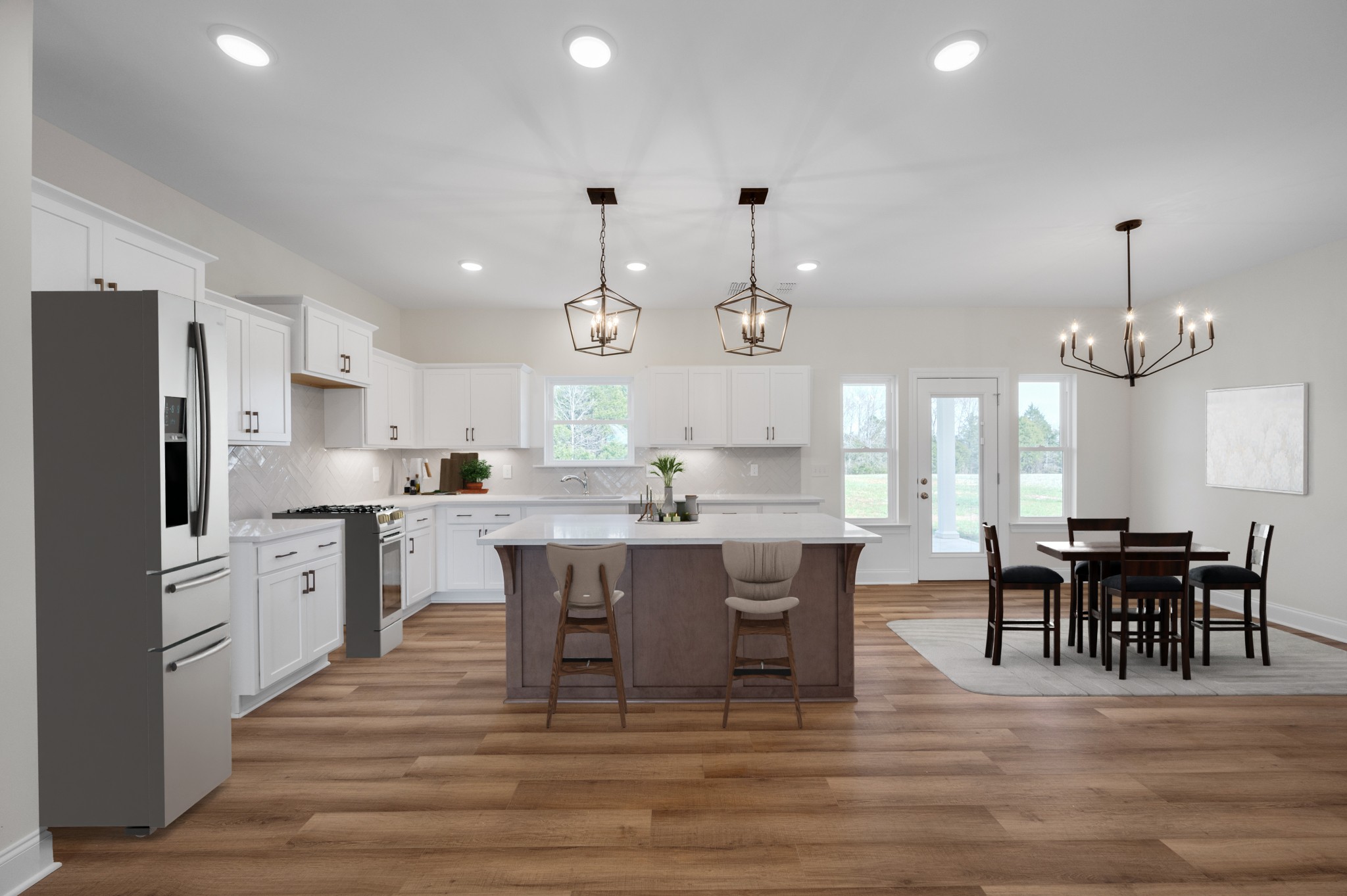 3099 Gwynn Road Lebanon, TN 37090 - Photo 4 of 44 a large kitchen with cabinets chairs and wooden floor
