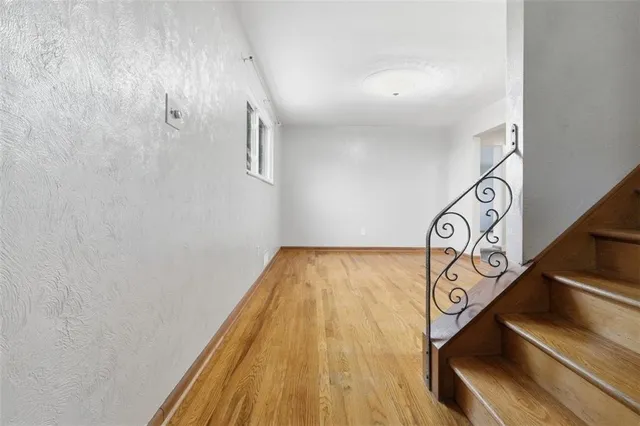 a view of a room with rack on the wall