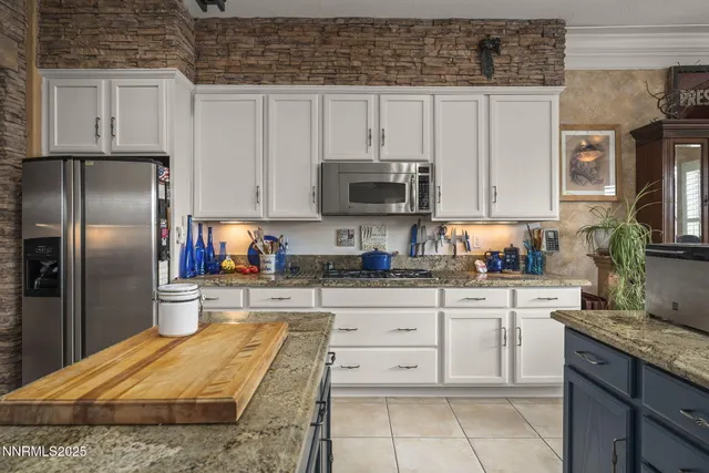 a kitchen with lots of counter top space