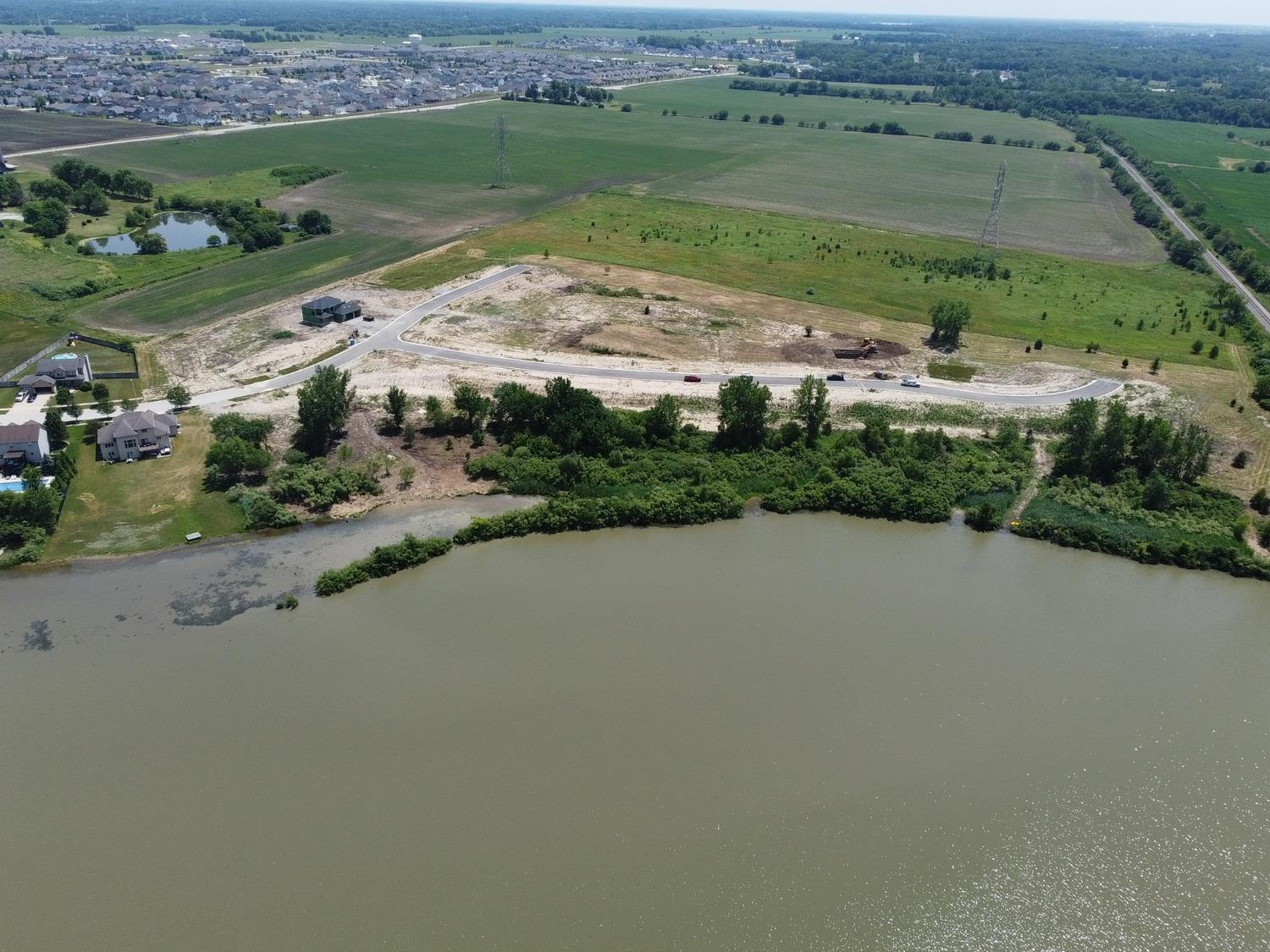 10131 Springlake Road St. John, IN 46373 - Photo 12 of 13 an aerial view of a city and lake view