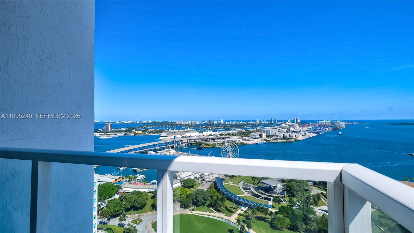 253 Northeast 2nd Street, Unit 3509 Miami, FL 33132 - Photo 2 of 49 a view of a city from a terrace