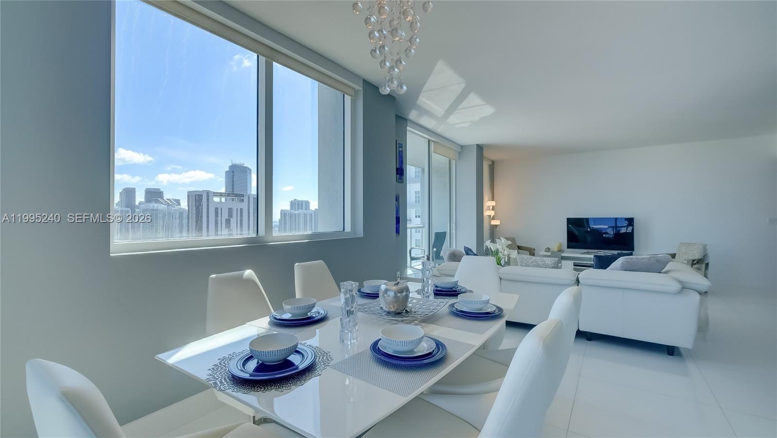 253 Northeast 2nd Street, Unit 3509 Miami, FL 33132 - Photo 40 of 49 a living room with furniture and a large window