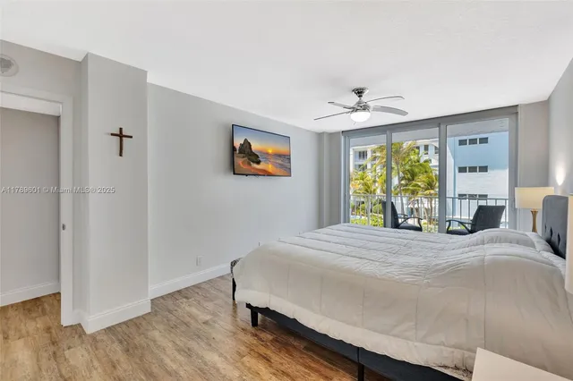 a view of a balcony from door