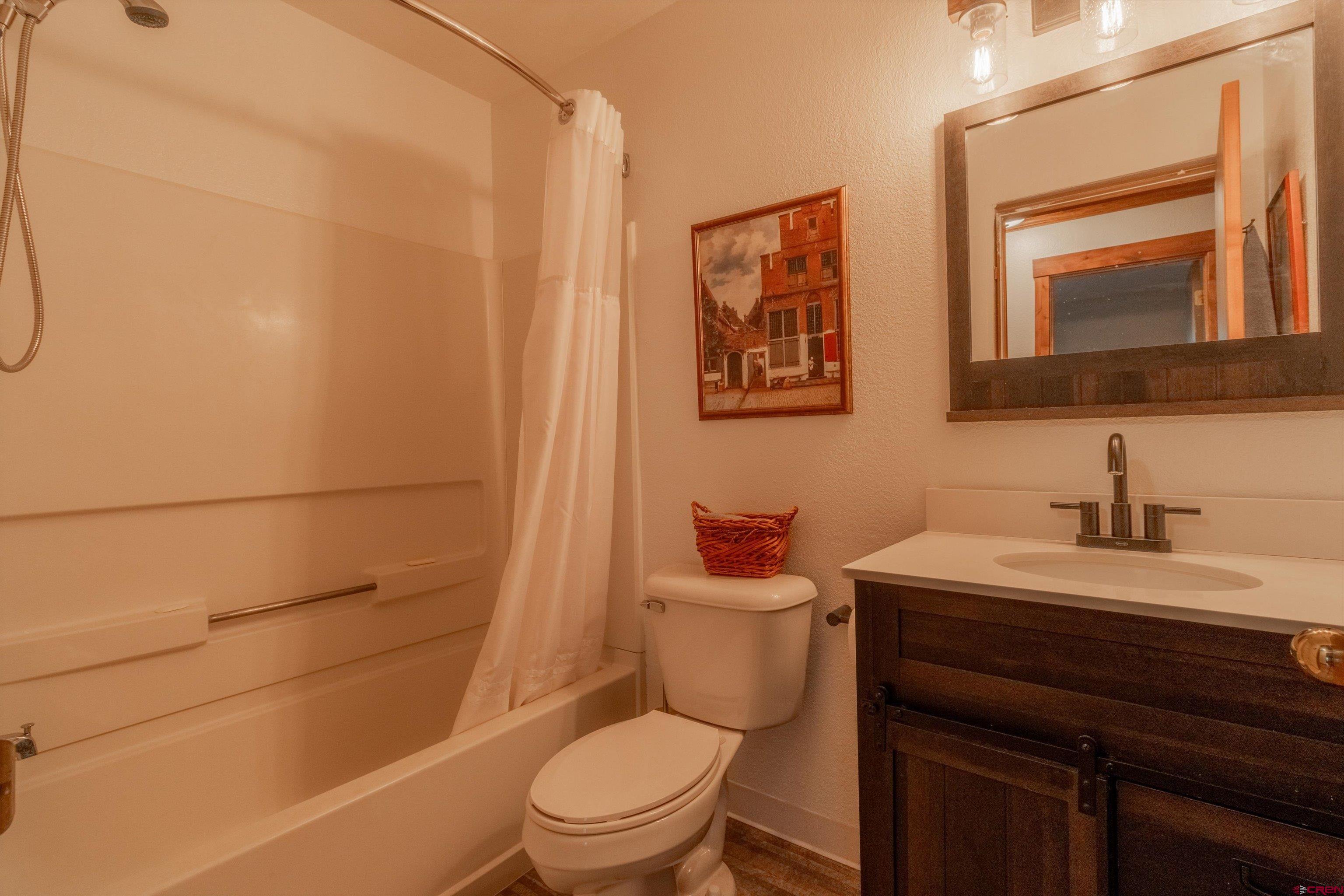 327 Hermosa Circle Durango, CO 81301 - Photo 18 of 32 a bathroom with a toilet a sink and mirror