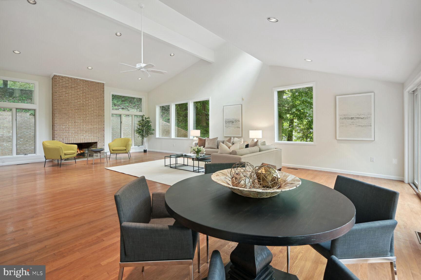 7204 Selkirk Drive Bethesda, MD 20817 - Photo 18 of 49 Great Room with Vaulted Ceilings and Fireplace