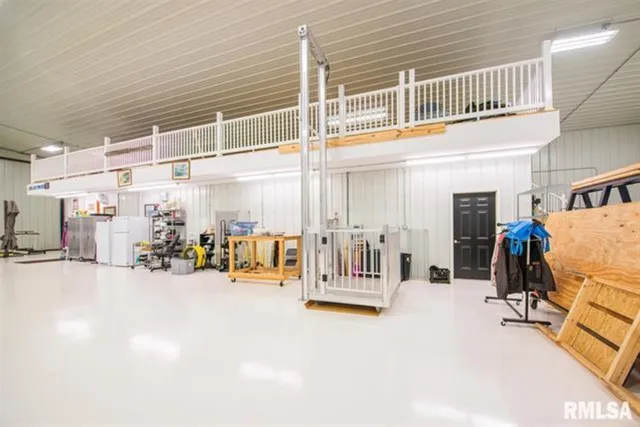 a room with gym equipment