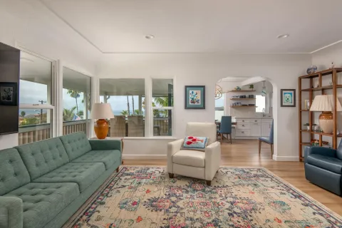 a living room with furniture and a couch