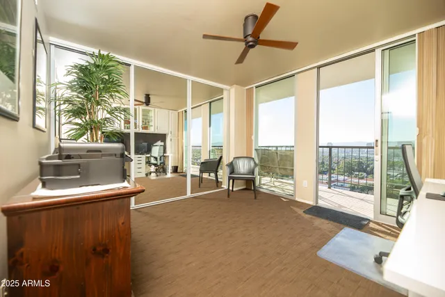 a view of a swimming pool with a lounge chairs