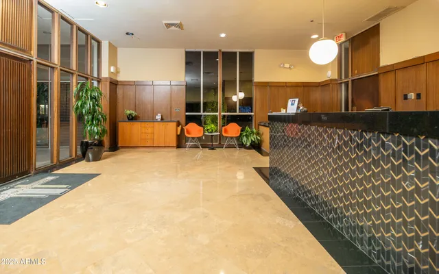 a view of an entryway front of a building