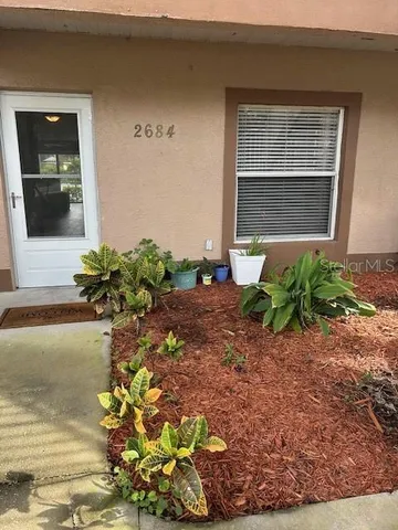 a plant that is sitting in front of a house