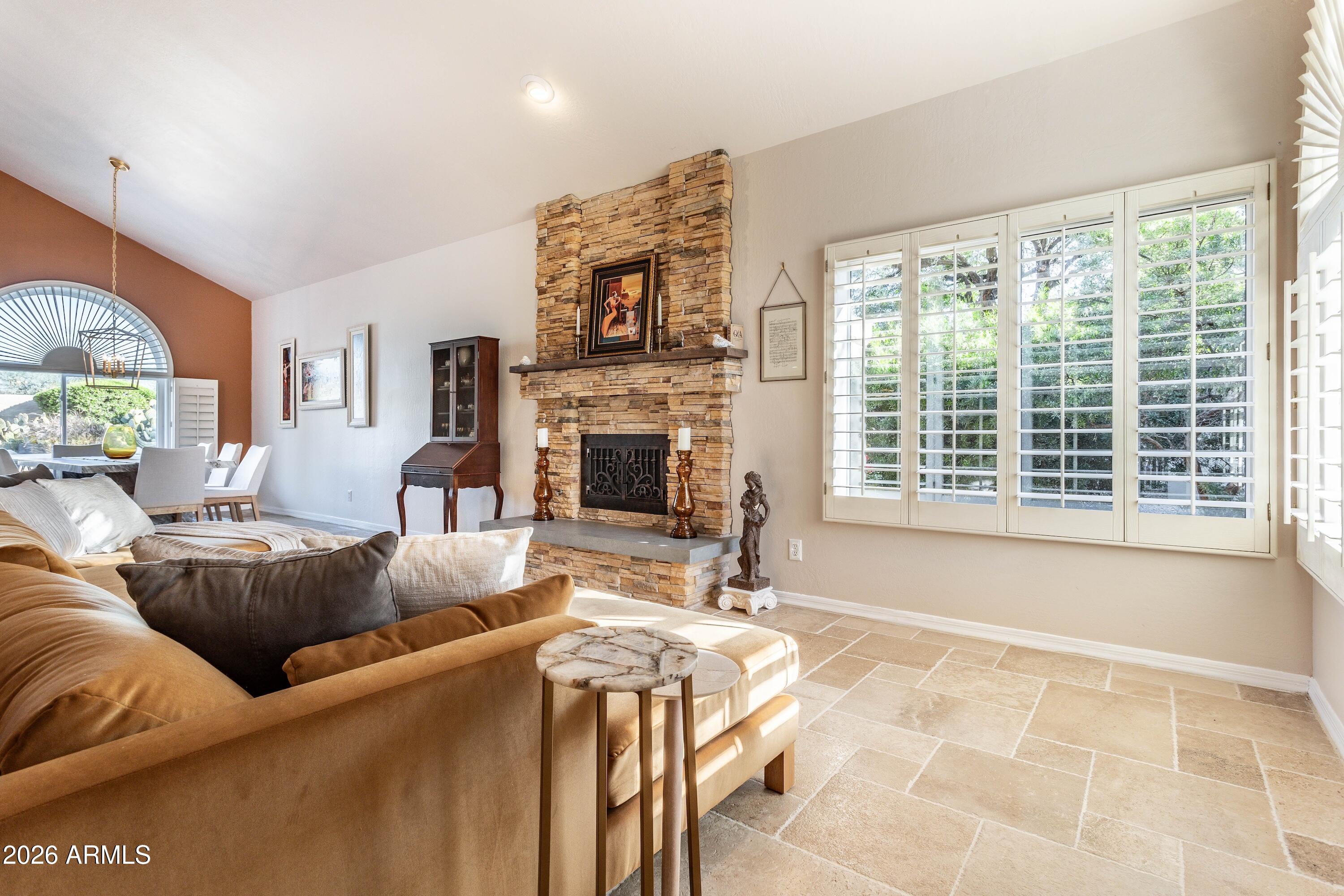 4727 East Rancho Caliente Drive Cave Creek, AZ 85331 - Photo 22 of 76 living room fireplace