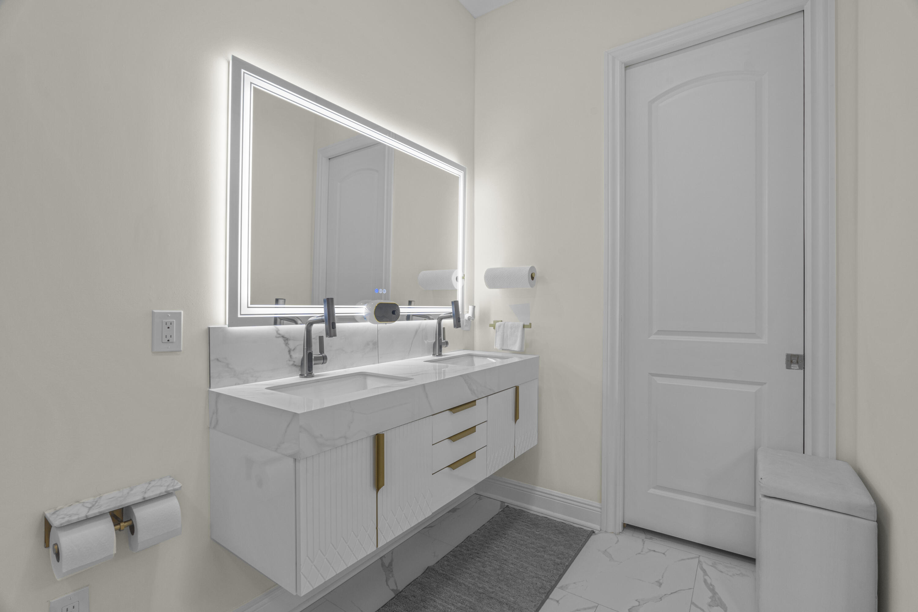 8073 Thoroughbred Road Pensacola, FL 32526 - Photo 30 of 65 a bathroom with a sink and a mirror