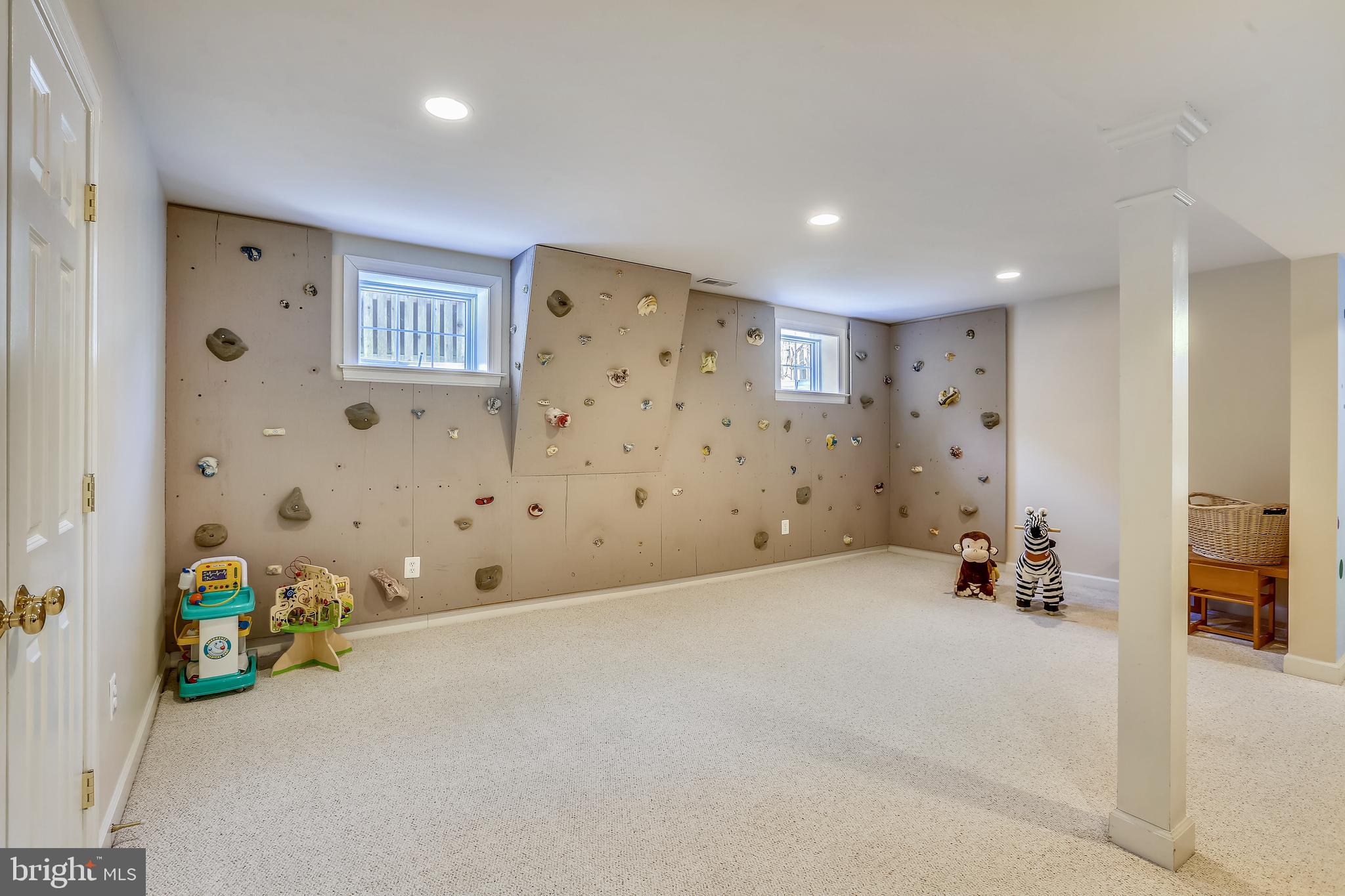 5905 Wilmett Road Bethesda, MD 20817 - Photo 35 of 49 Lower Level Recreation Room Climbing Wall
