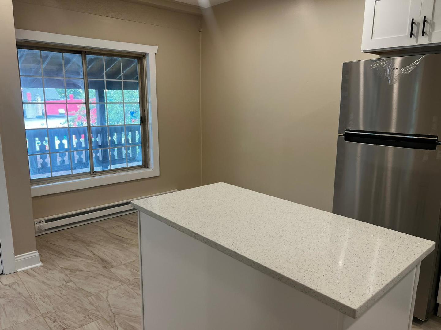 10102 Main Street, Unit 1A Hebron, IL 60034 - Photo 11 of 18 a kitchen with a refrigerator and window