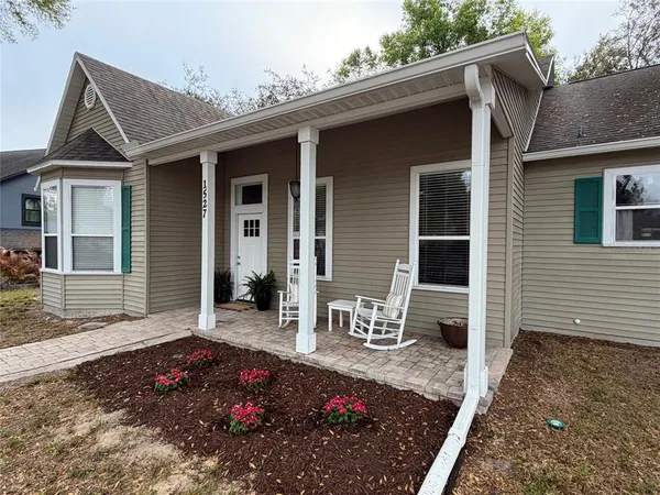 a view of a house with a patio