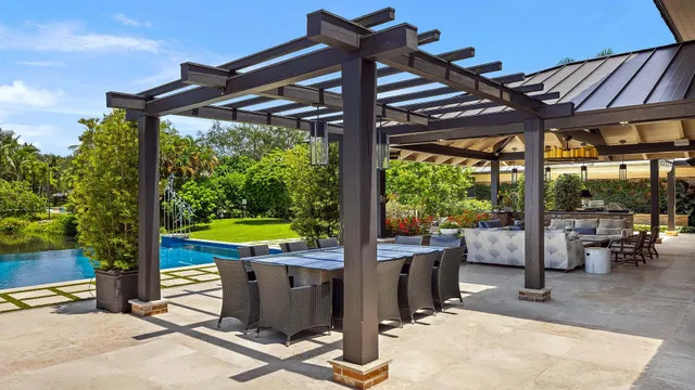 a view of an outdoor sitting area