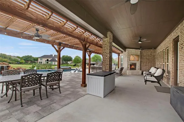 a outdoor space with furniture