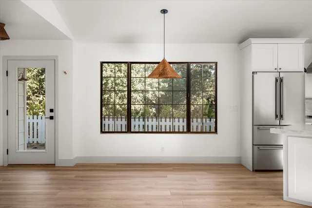 an empty room with a window