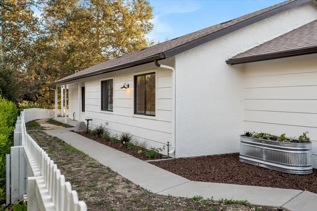 a front view of a house with windows