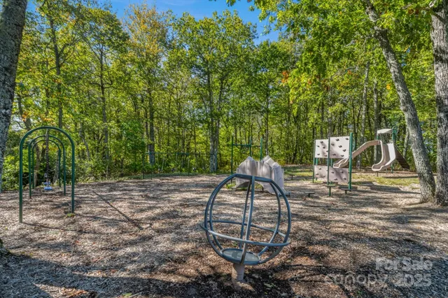 a view of a park with slides