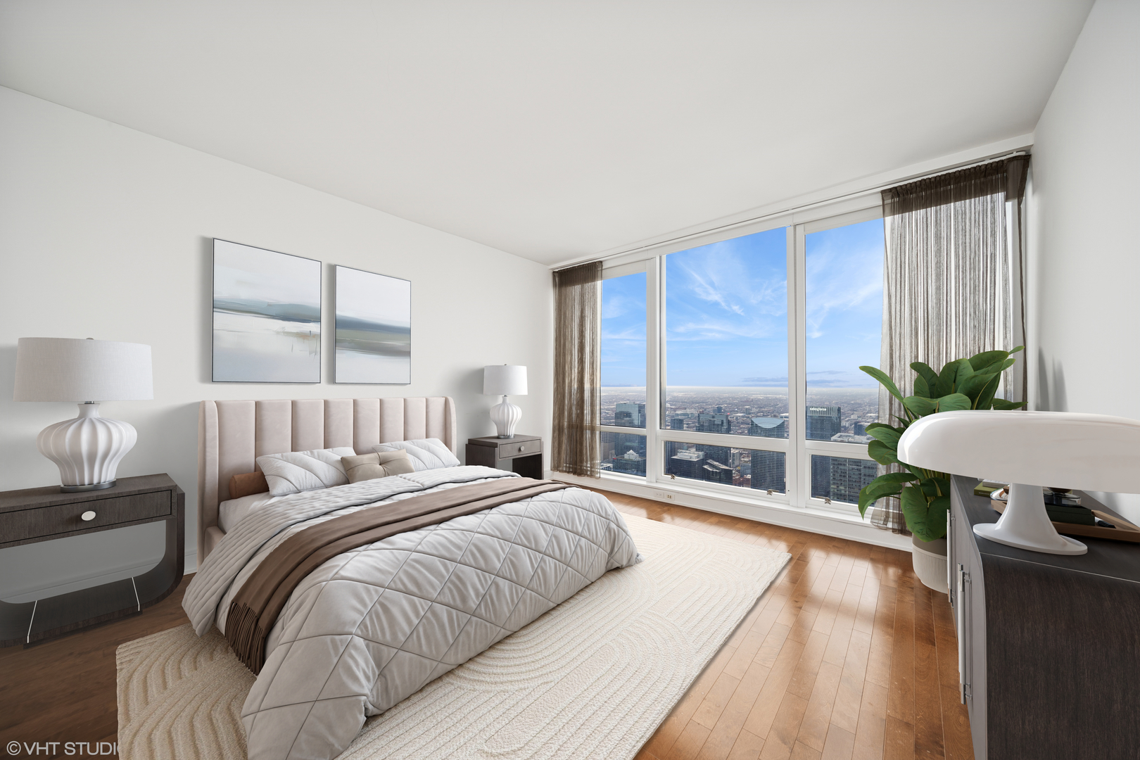 401 North Wabash Avenue, Unit 78G Chicago, IL 60611 - Photo 6 of 27 a bedroom with a large bed and a window