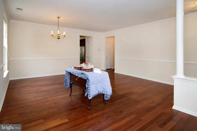 a view of a furniture in a room