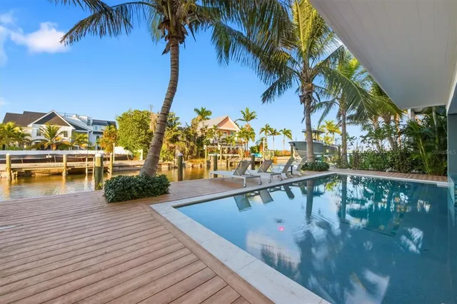 an aerial view of a house with a garden