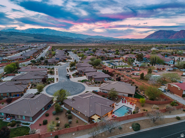 210 Talon Court Ivins, UT 84738 - Photo 55 of 60 Aerial view at dusk of a mountain view and a residential view