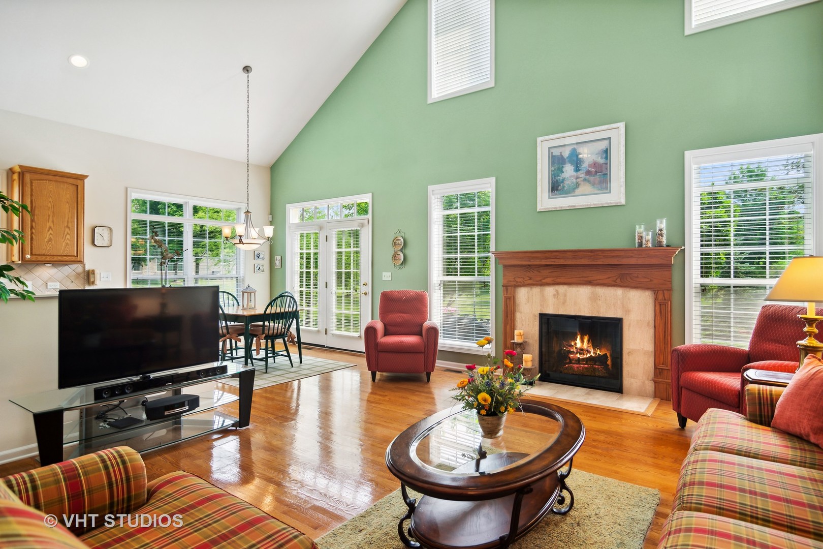 716 Fieldstone Court Inverness, IL 60010 - Photo 10 of 25 a living room with furniture a flat screen tv and a fireplace