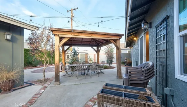 a view of outdoor space with seating and furniture