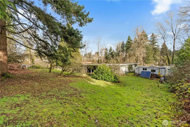 a view of yard with green space