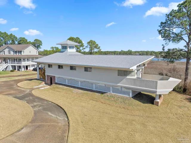 an outdoor space with patio