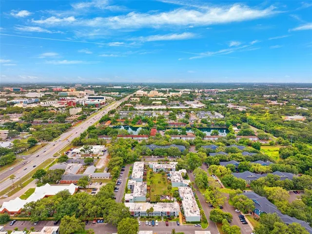an aerial view of a city