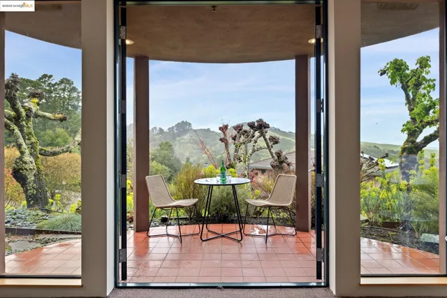 a view of a terrace with a couch